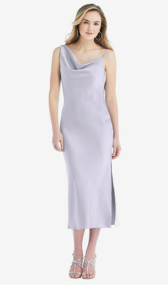 Front View - Silver Dove Asymmetrical One-Shoulder Cowl Midi Slip Dress