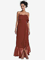 Alt View 1 Thumbnail - Auburn Moon Off-the-Shoulder Ruffled High Low Maxi Dress