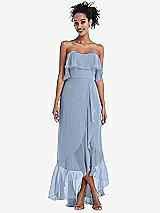 Alt View 1 Thumbnail - Cloudy Off-the-Shoulder Ruffled High Low Maxi Dress