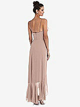 Rear View Thumbnail - Neu Nude Ruffle-Trimmed V-Neck High Low Wrap Dress