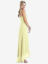 Side View Thumbnail - Butter Yellow Scoop Neck Ruffle-Trimmed High Low Maxi Dress