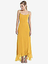 Front View Thumbnail - NYC Yellow Scoop Neck Ruffle-Trimmed High Low Maxi Dress