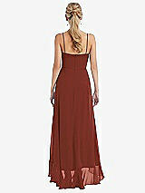 Rear View Thumbnail - Auburn Moon Scoop Neck Ruffle-Trimmed High Low Maxi Dress