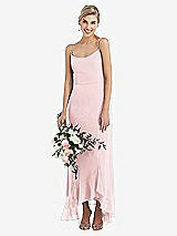 Alt View 1 Thumbnail - Ballet Pink Scoop Neck Ruffle-Trimmed High Low Maxi Dress