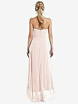 Rear View Thumbnail - Blush Scoop Neck Ruffle-Trimmed High Low Maxi Dress