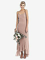 Alt View 1 Thumbnail - Neu Nude Scoop Neck Ruffle-Trimmed High Low Maxi Dress