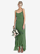 Alt View 1 Thumbnail - Vineyard Green Scoop Neck Ruffle-Trimmed High Low Maxi Dress