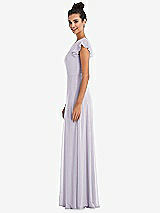 Side View Thumbnail - Moondance Flutter Sleeve V-Keyhole Chiffon Maxi Dress