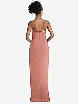 Rear View Thumbnail - Desert Rose Halter Draped Tulip Skirt Maxi Dress