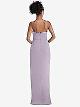 Rear View Thumbnail - Lilac Haze Halter Draped Tulip Skirt Maxi Dress