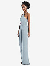 Side View Thumbnail - Mist Halter Draped Tulip Skirt Maxi Dress