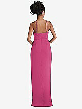 Rear View Thumbnail - Tea Rose Halter Draped Tulip Skirt Maxi Dress