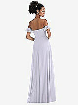 Rear View Thumbnail - Silver Dove Off-the-Shoulder Ruffle Cuff Sleeve Chiffon Maxi Dress