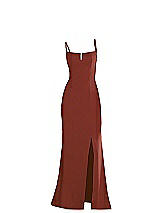 Alt View 1 Thumbnail - Auburn Moon Notch Crepe Trumpet Gown with Front Slit