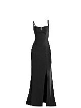 Alt View 1 Thumbnail - Black Notch Crepe Trumpet Gown with Front Slit