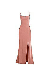 Alt View 1 Thumbnail - Desert Rose Notch Crepe Trumpet Gown with Front Slit