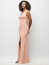 Alt View 2 Thumbnail - Pale Peach Criss-Cross Cutout Back Maxi Dress with Front Slit