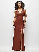 Alt View 1 Thumbnail - Auburn Moon Criss-Cross Cutout Back Maxi Dress with Front Slit