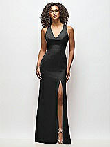 Alt View 1 Thumbnail - Black Criss-Cross Cutout Back Maxi Dress with Front Slit