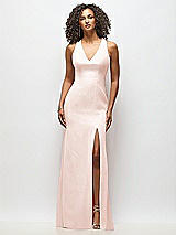 Alt View 1 Thumbnail - Blush Criss-Cross Cutout Back Maxi Dress with Front Slit