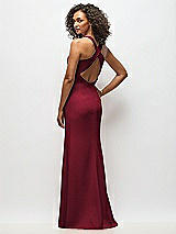 Alt View 3 Thumbnail - Burgundy Criss-Cross Cutout Back Maxi Dress with Front Slit