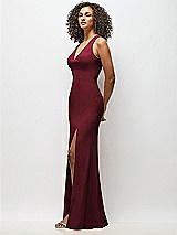 Alt View 2 Thumbnail - Cabernet Criss-Cross Cutout Back Maxi Dress with Front Slit