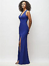 Alt View 2 Thumbnail - Cobalt Blue Criss-Cross Cutout Back Maxi Dress with Front Slit