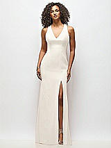 Alt View 1 Thumbnail - Ivory Criss-Cross Cutout Back Maxi Dress with Front Slit