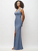 Alt View 2 Thumbnail - Larkspur Blue Criss-Cross Cutout Back Maxi Dress with Front Slit