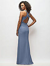 Alt View 3 Thumbnail - Larkspur Blue Criss-Cross Cutout Back Maxi Dress with Front Slit