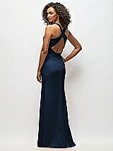 Alt View 3 Thumbnail - Midnight Navy Criss-Cross Cutout Back Maxi Dress with Front Slit