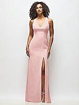 Alt View 1 Thumbnail - Rose Criss-Cross Cutout Back Maxi Dress with Front Slit
