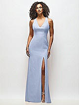 Alt View 1 Thumbnail - Sky Blue Criss-Cross Cutout Back Maxi Dress with Front Slit