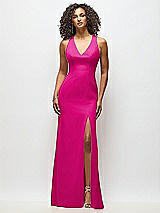 Alt View 1 Thumbnail - Think Pink Criss-Cross Cutout Back Maxi Dress with Front Slit