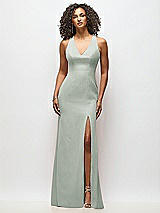 Alt View 1 Thumbnail - Willow Green Criss-Cross Cutout Back Maxi Dress with Front Slit