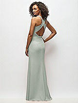Alt View 3 Thumbnail - Willow Green Criss-Cross Cutout Back Maxi Dress with Front Slit
