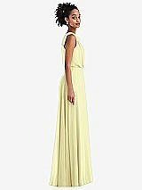 Side View Thumbnail - Butter Yellow One-Shoulder Bow Blouson Bodice Maxi Dress