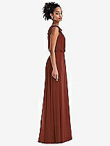 Side View Thumbnail - Auburn Moon One-Shoulder Bow Blouson Bodice Maxi Dress