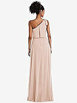 Rear View Thumbnail - Cameo One-Shoulder Bow Blouson Bodice Maxi Dress