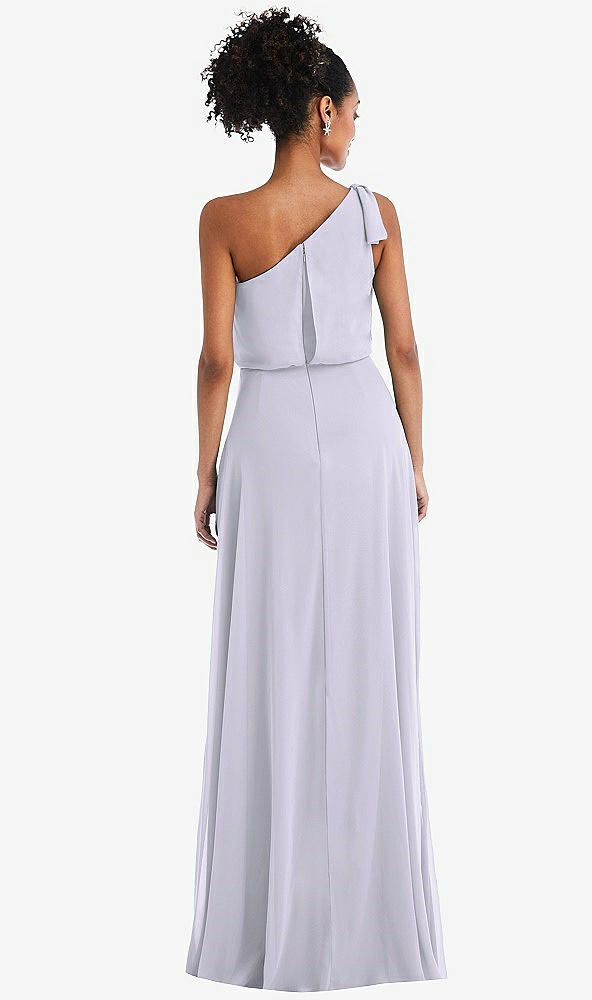 Back View - Silver Dove One-Shoulder Bow Blouson Bodice Maxi Dress