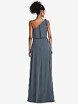 Rear View Thumbnail - Silverstone One-Shoulder Bow Blouson Bodice Maxi Dress