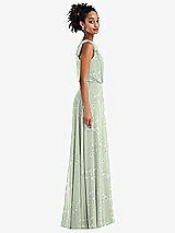 Side View Thumbnail - Vintage Primrose Sage One-Shoulder Bow Blouson Bodice Maxi Dress