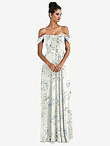 Alt View 1 Thumbnail - Bleu Garden Off-the-Shoulder Draped Neckline Maxi Dress