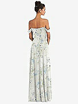 Alt View 2 Thumbnail - Bleu Garden Off-the-Shoulder Draped Neckline Maxi Dress