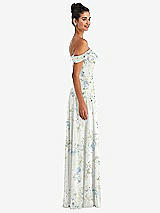 Alt View 3 Thumbnail - Bleu Garden Off-the-Shoulder Draped Neckline Maxi Dress