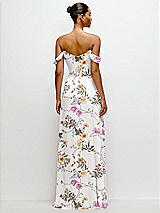 Rear View Thumbnail - Butterfly Botanica Ivory Off-the-Shoulder Draped Neckline Maxi Dress