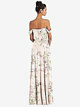 Alt View 2 Thumbnail - Blush Garden Off-the-Shoulder Draped Neckline Maxi Dress