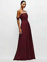Side View Thumbnail - Cabernet Off-the-Shoulder Draped Neckline Maxi Dress