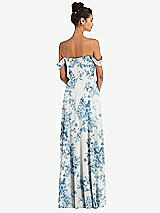 Alt View 2 Thumbnail - Cottage Rose Dusk Blue Off-the-Shoulder Draped Neckline Maxi Dress
