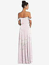 Alt View 2 Thumbnail - Watercolor Print Off-the-Shoulder Draped Neckline Maxi Dress